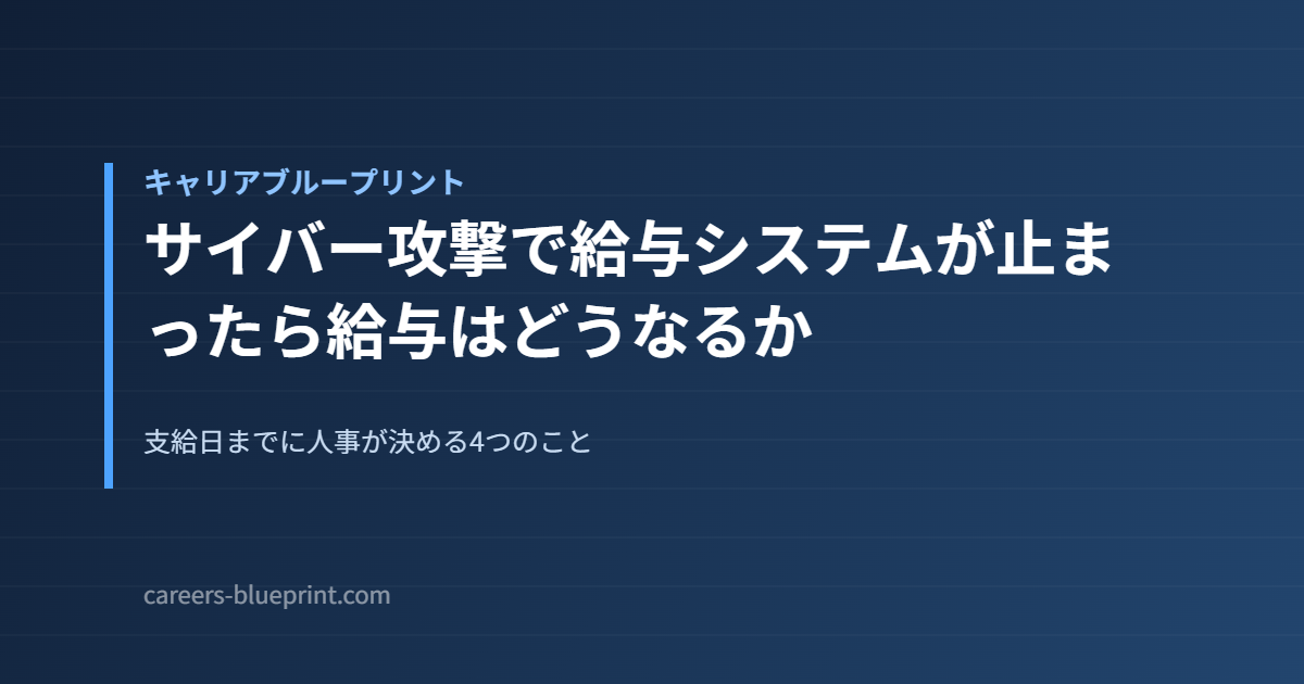 サイバー攻撃で給与システムが止まったら給与はどうなるか