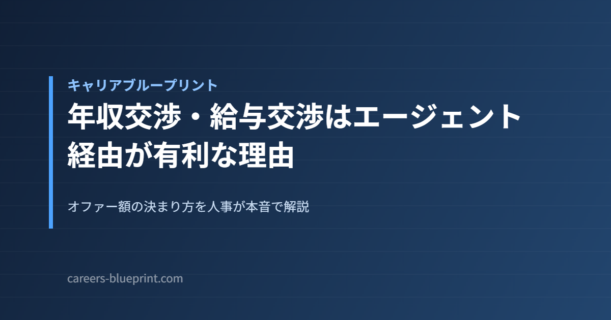 年収交渉・給与交渉はエージェント経由が有利な理由