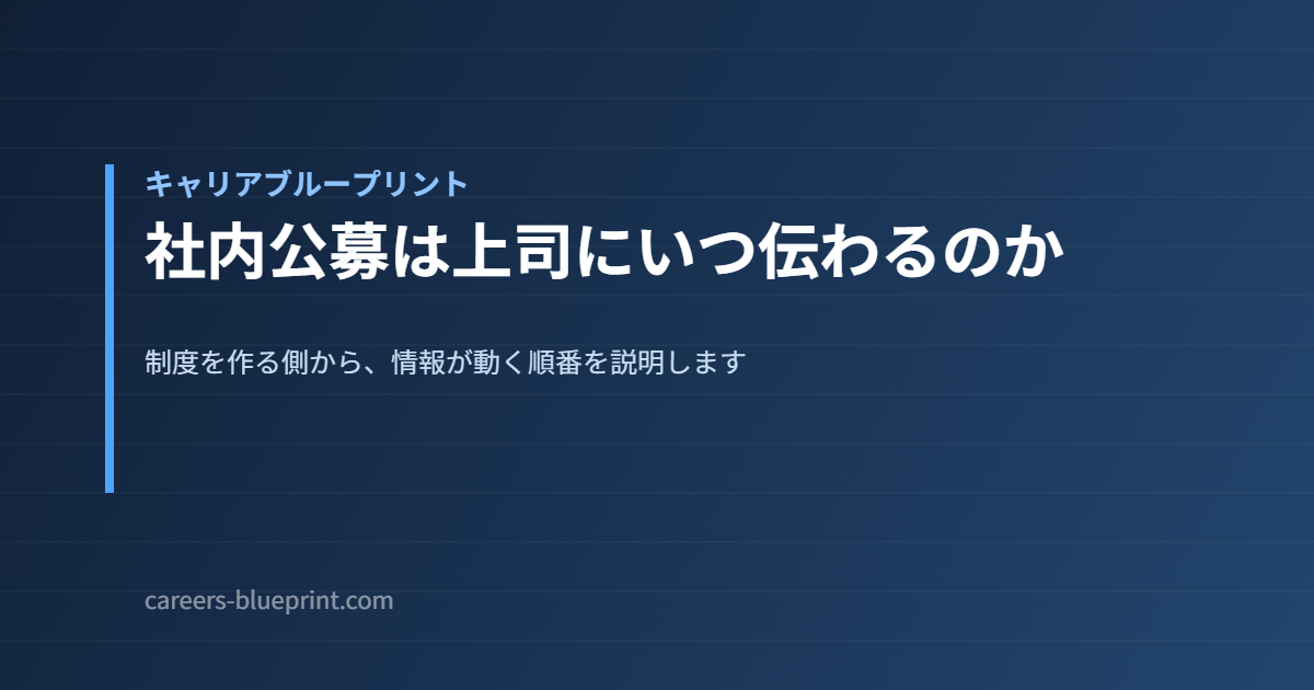 社内公募は上司にいつ伝わるのか