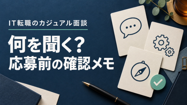 IT転職のカジュアル面談で聞くことを整理する質問カード